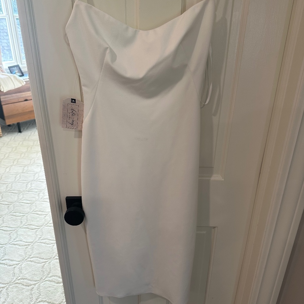 Katie may white low back dress